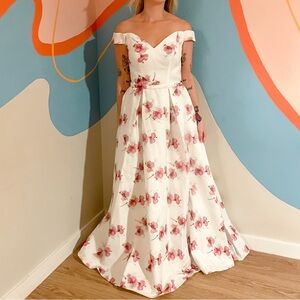 White Floral Ball Gown